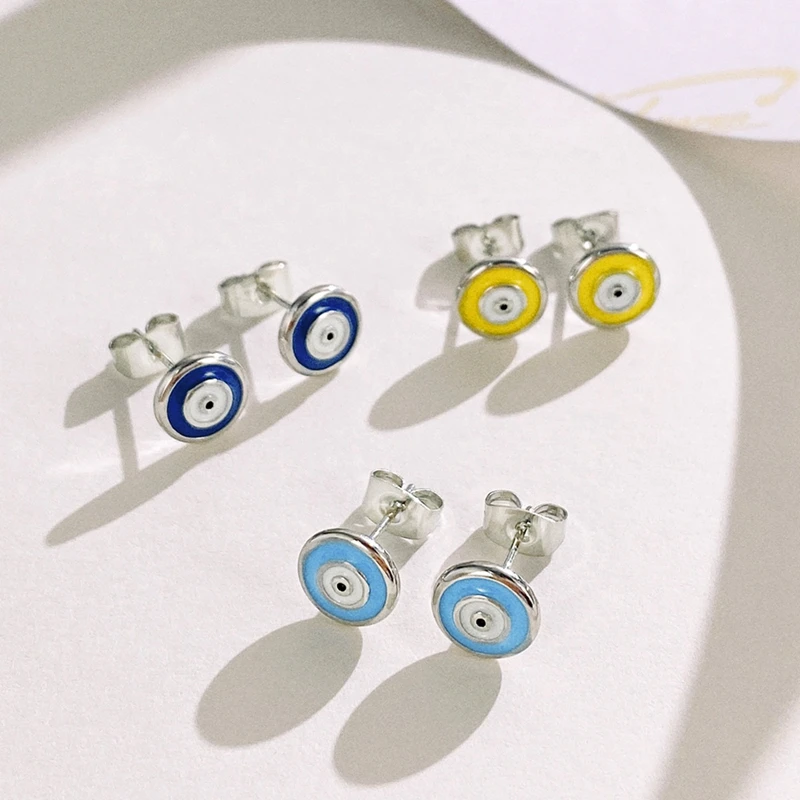 

1 Pair New Vintage Blue Yellow Devil's Eye Resin Earrings Women's Jewelry For Women Lucky Jewelry