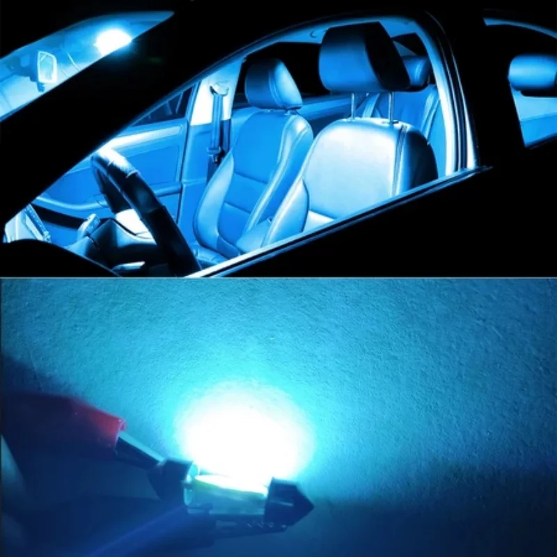 

4 шт. COB светодиодный автомобильный светильник для чтения, мини-гирлянда 31 мм, 36 мм, 39 мм, 42 мм, белый ледяной синий, внутренняя лампа, номерной знак, авто лампа 12 В