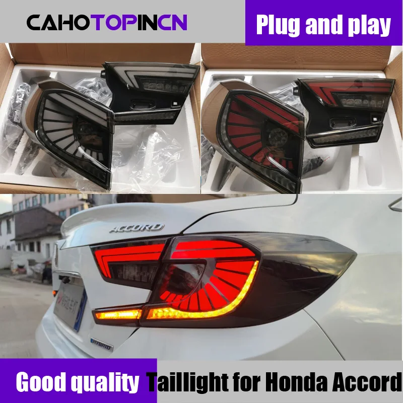 

Tail Light For Honda Accord 2018 2019 2020 2021 2022 Rear Led Turn Signal Car Fog Lamp Brake Taillamp Reverse Reflector