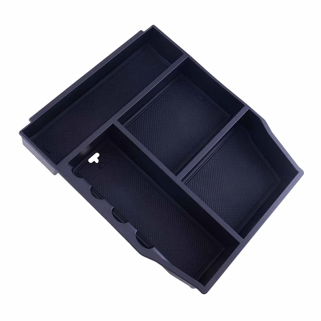 

Car Front Central Console Armrest Storage Box Container Organizer Tray with Cushion Black ABS LHD Fit for Ford F150 2021