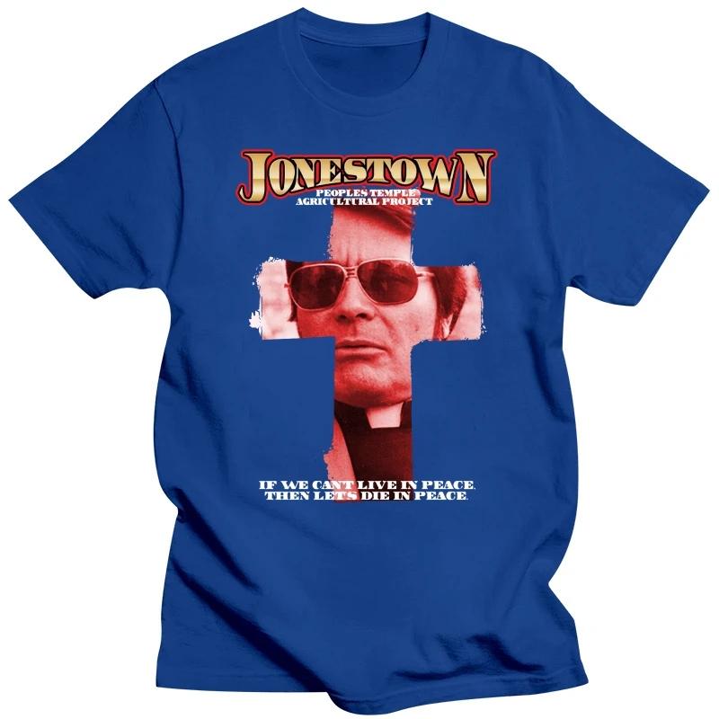 Новинка черная футболка Jonestown Джим Джонс с изображением людей храма злого культа