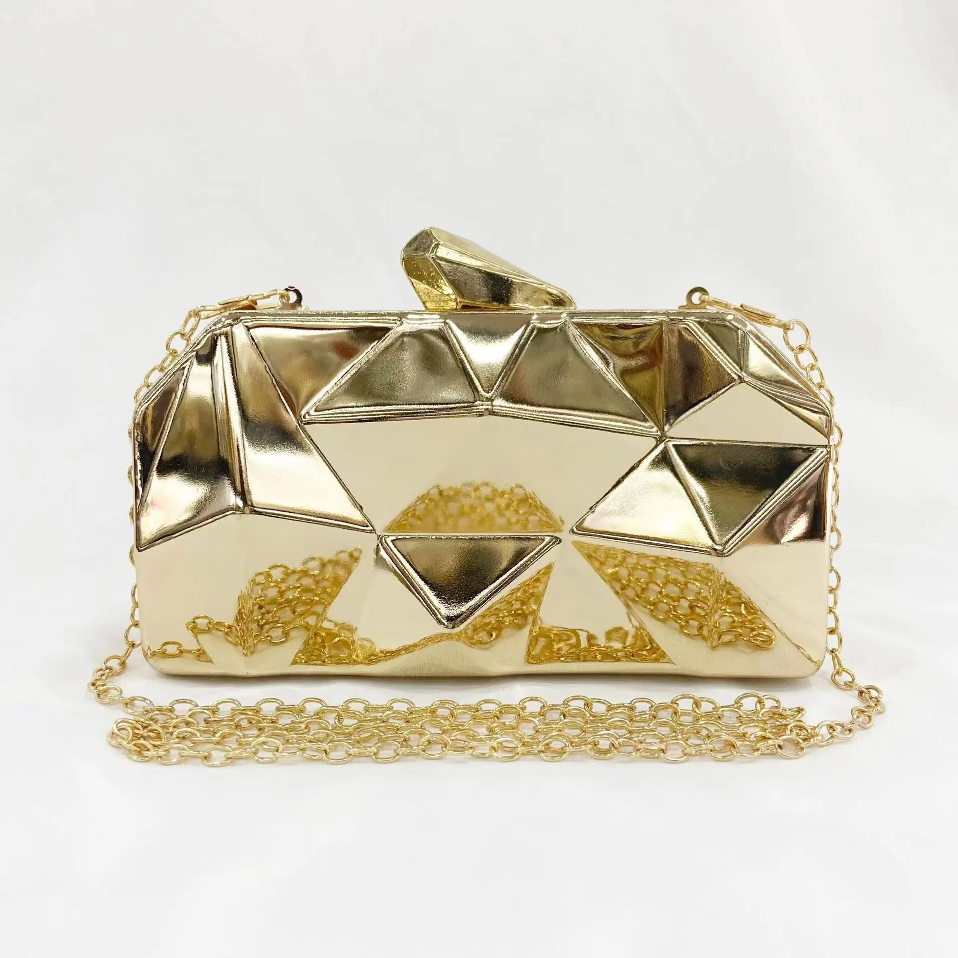 

Handbag Bags For Women 2023 New Clutches Fashion Geometric Mini Party Evening Purse Crossbody Shoulder Bag Gold Box Clutch