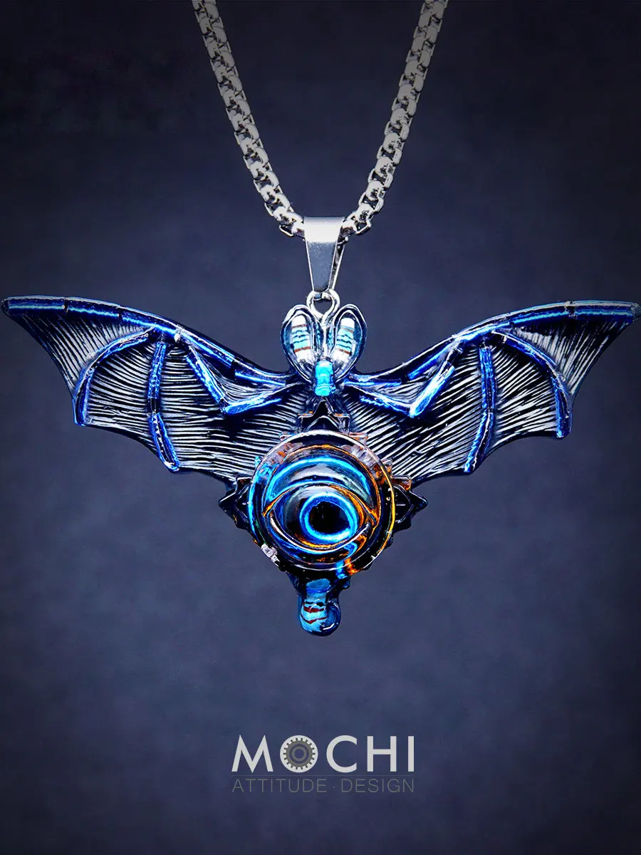 

I Devil's Eye Dark Bat Gothic Clavicle Chain High-Grade Original Design Necklace Trendy Cool Keychain