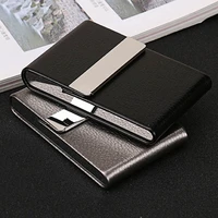 smoking accessories cigarette case 1 pc cigar storage box stainless steel multifunction card cases pu name card holder