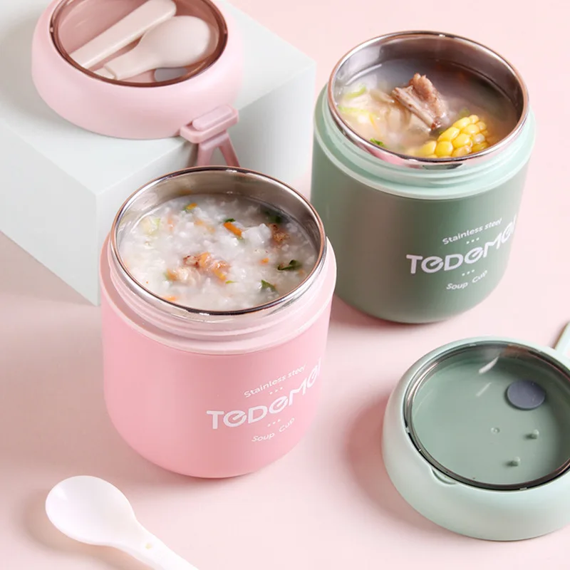 

Fashion Office Worker 710ML Stainless Steel with Spoon Thermische Lunch Box Food Cans Insulation Soup Insulation Container