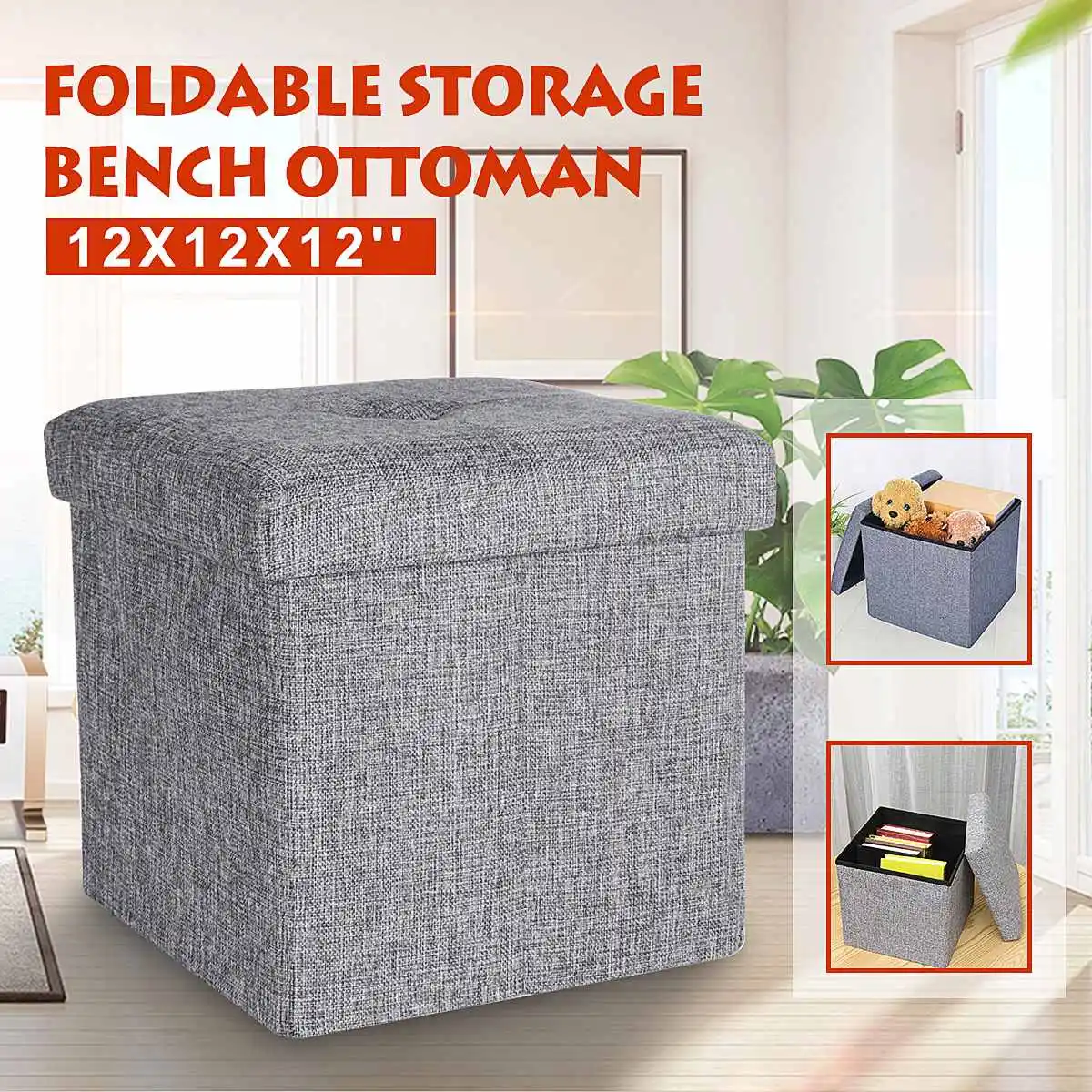 

Multifunctional Foldable Fabric Storage Stool Books Toys Storage Box Small Sofa Minimalist Kid Folding Chair Foot Stool