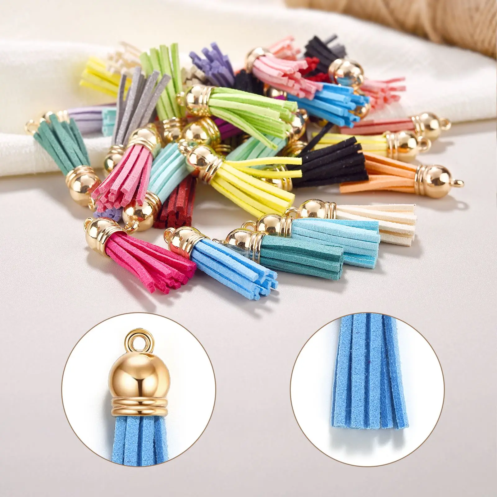 Винтажная Кожаная Бахрома С Кисточками 20/50 Шт. Набор 40x10 Мм Для Самостоятельного