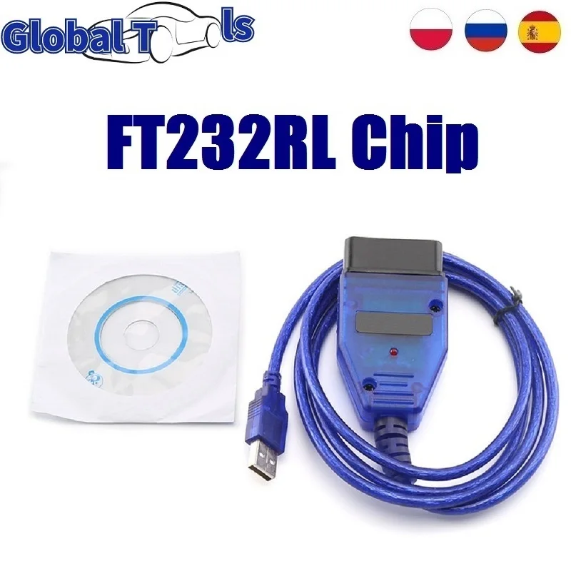 VAG KKL FTDI FT232RL диагностический Интерфейс кабель VAG-COM 409 OBDII OBD OBD2 USB прибор |