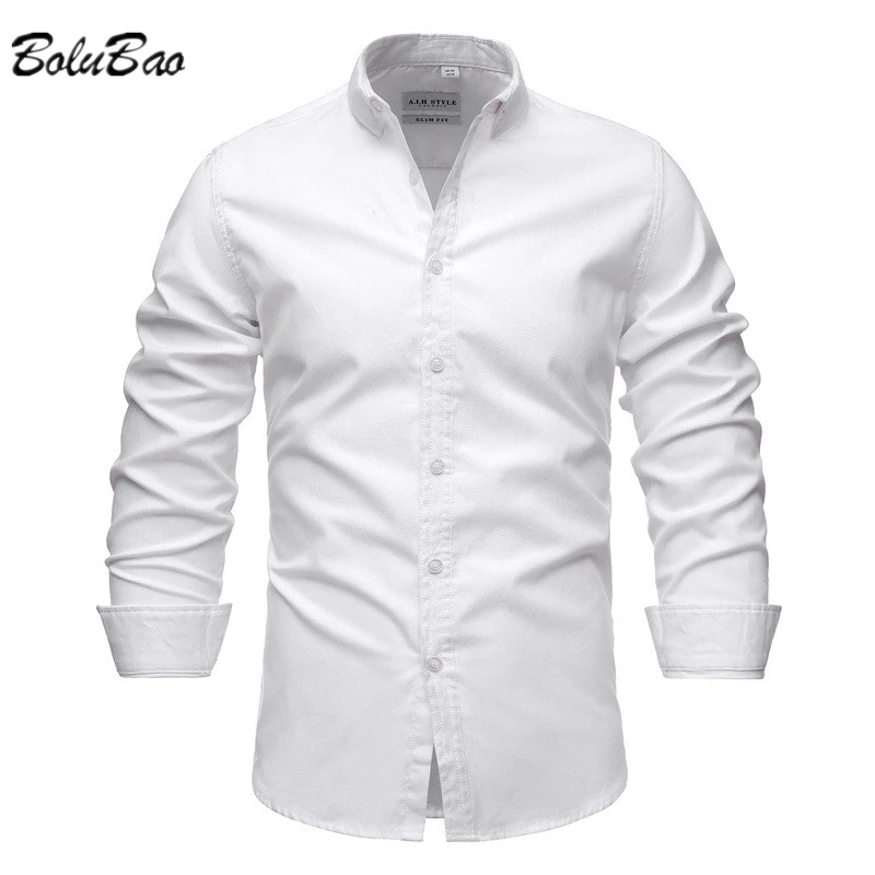

BOLUBAO Spring New Cotton Oxford Shirt Men Business Casual Shirt Long Sleeve Slim Fit Solid Color Men's Social Shirt