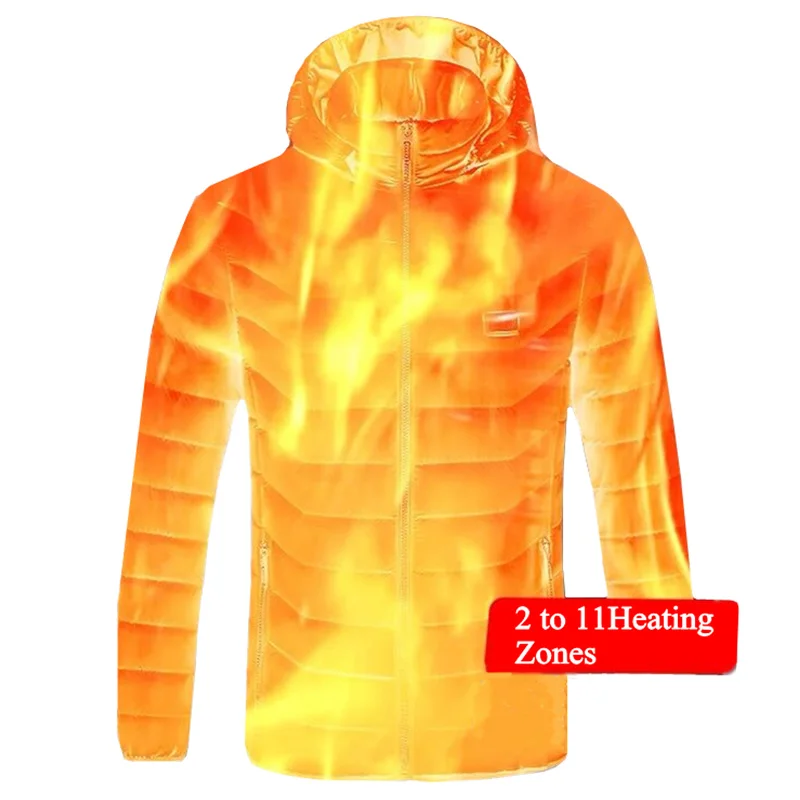

Куртка с подогревом 11 областей, мужские и женские зимние уличные куртки с электроподогревом и USB, теплое Спортивное теплое пальто