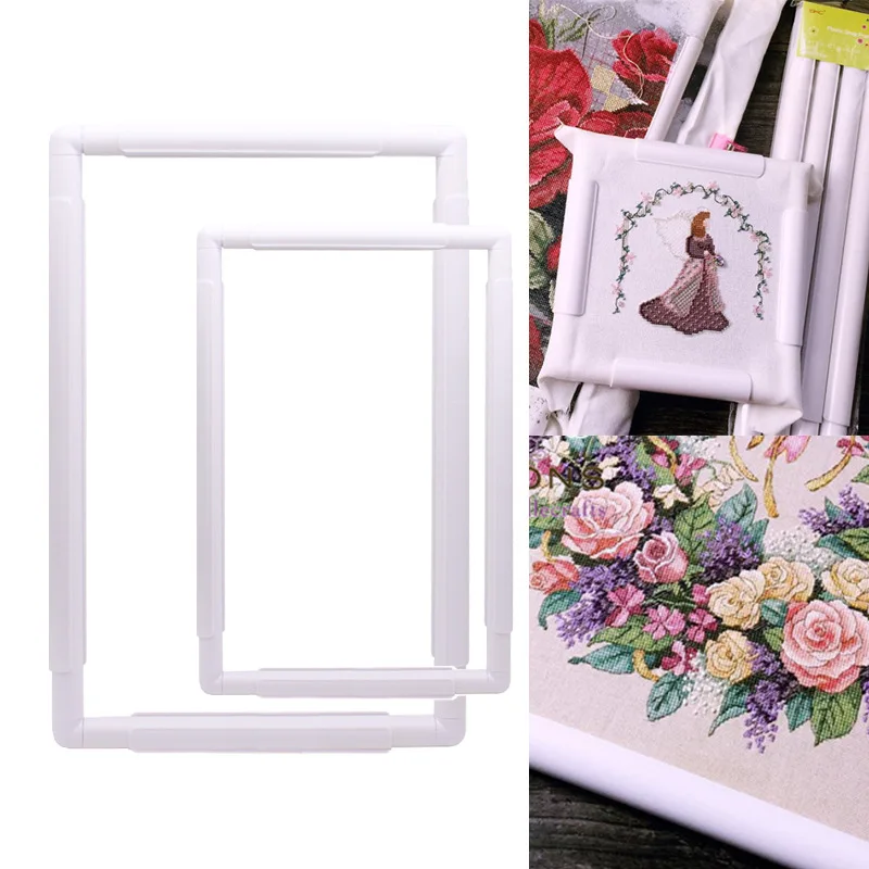 

Square Shape Embroidery Frame Set Plastic Cross Stitch Craft Tool Sewing Tools Handhold Frame Hoop Sewing Craft DIY Tools