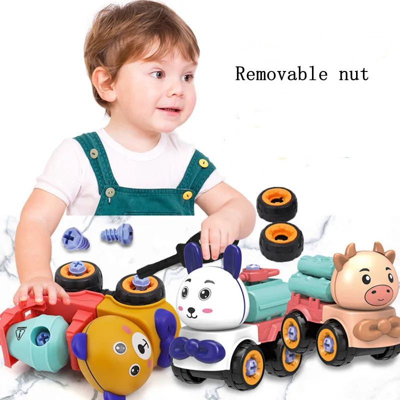 1PCS Screw Boys Creative Tool Car Toys Animal Children DIY Nut Disassembly Unloading Engineering Truck Kids Education | Игрушки и хобби