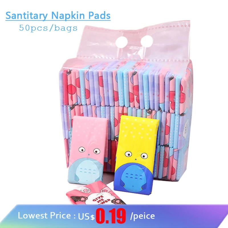 50 шт./упаковка женские менструальные прокладки