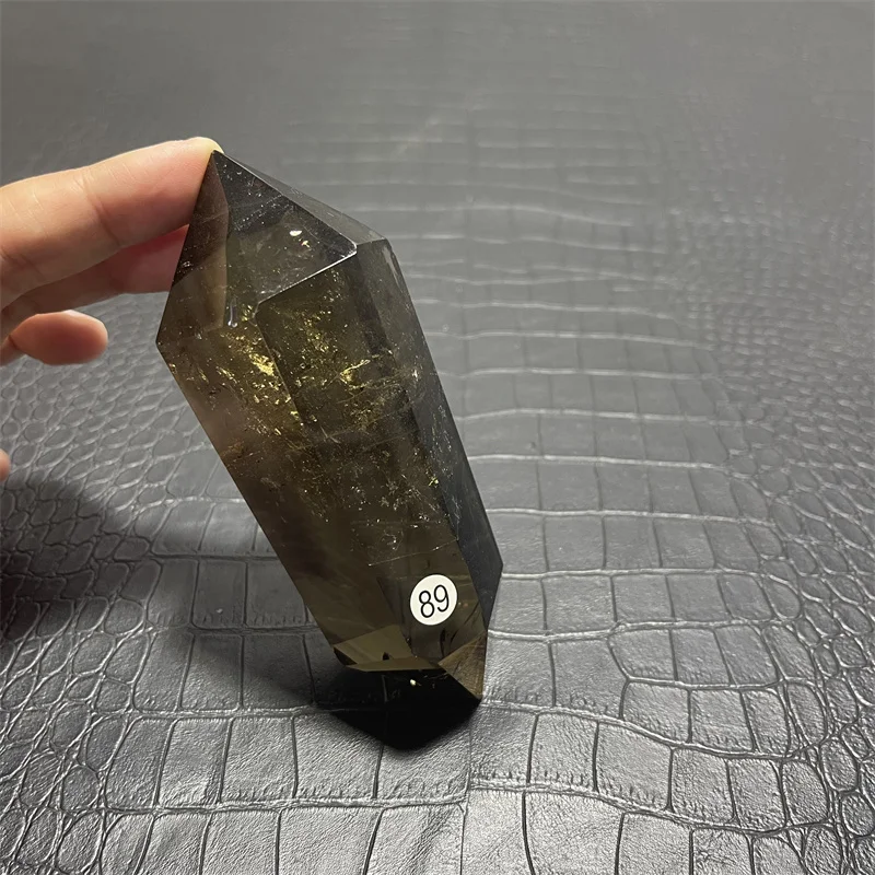 370 г Радужный натуральный дымчатый цитрин кварцевый кристалл шестиугольный