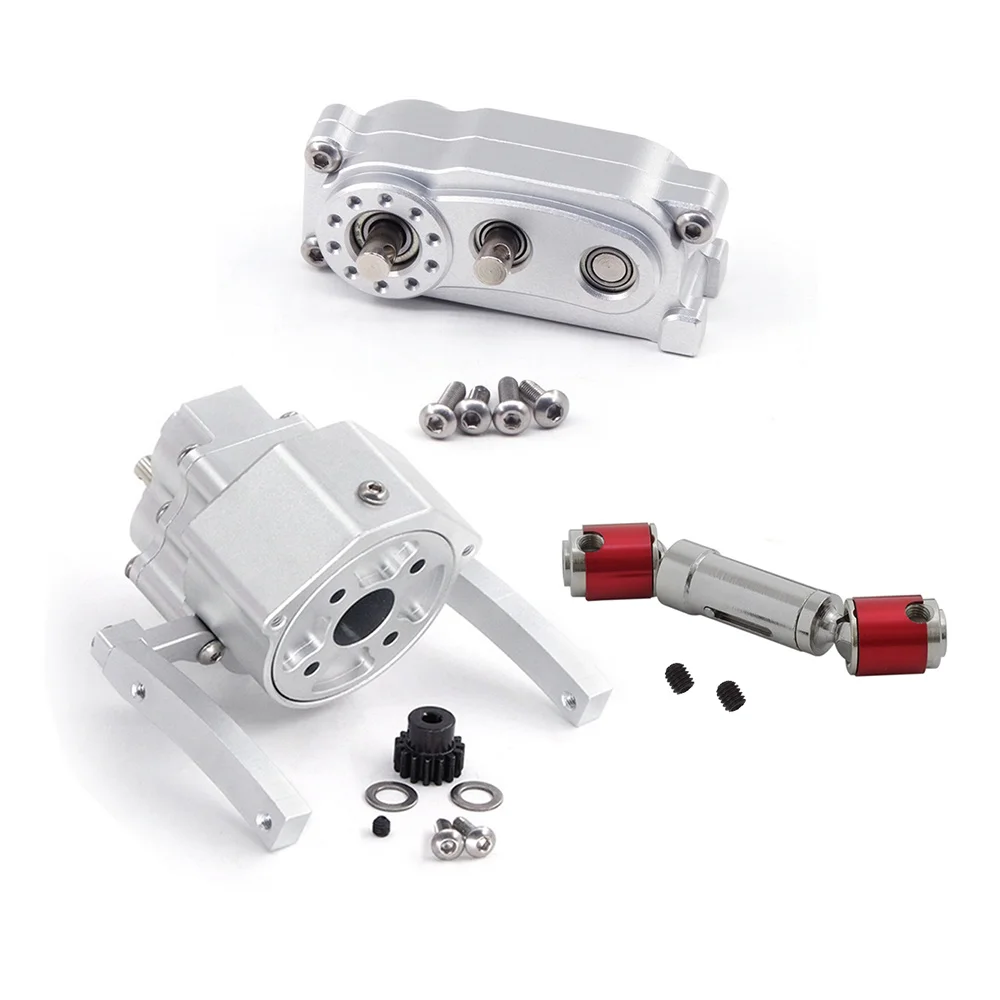

Front Motor Transmission Prefixal Gearbox Transfer Case for 1/10 RC Crawler Car Axial SCX10 & SCX10 II Parts,Silver
