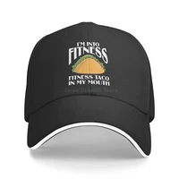 im into fitness taco in mouth unisex adjustable baseball caps funny print peaked sandwich hat for sports outdoors