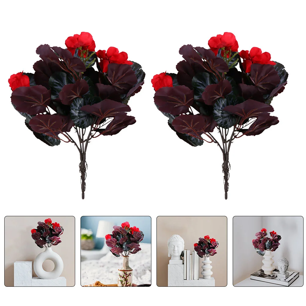 

Flower Begonia Artificial Flowers Silk Bouquet Faux Stems Decoration Real Fake Floral Arrangement Table Arrangements Spring
