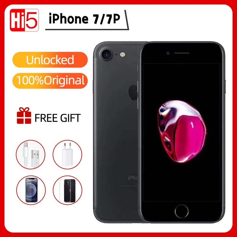 

Разблокированный Apple iPhone 7, iPhone 7Plus, IOS 11, LTE, Wi-Fi дисплей, камера 12 МП, четырехъядерный смартфон со сканером отпечатка пальца, телефон, бесплатная доставка