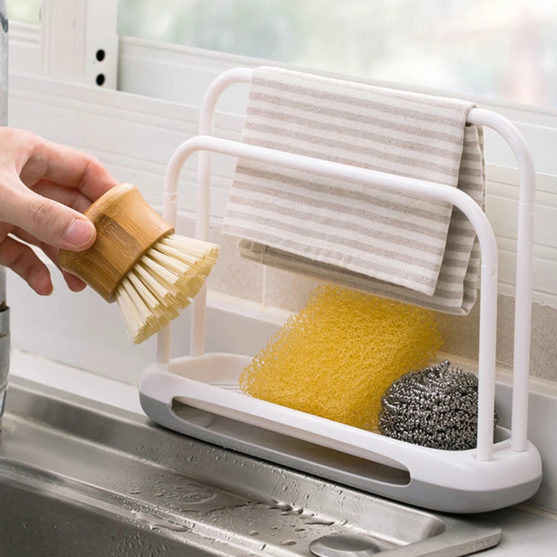 

Kitchen Dishcloth Holder Towel Rag Hanger Sink Sponge Holder Rack Shelf For Bathroom Dish Cloth Detachable Organizer