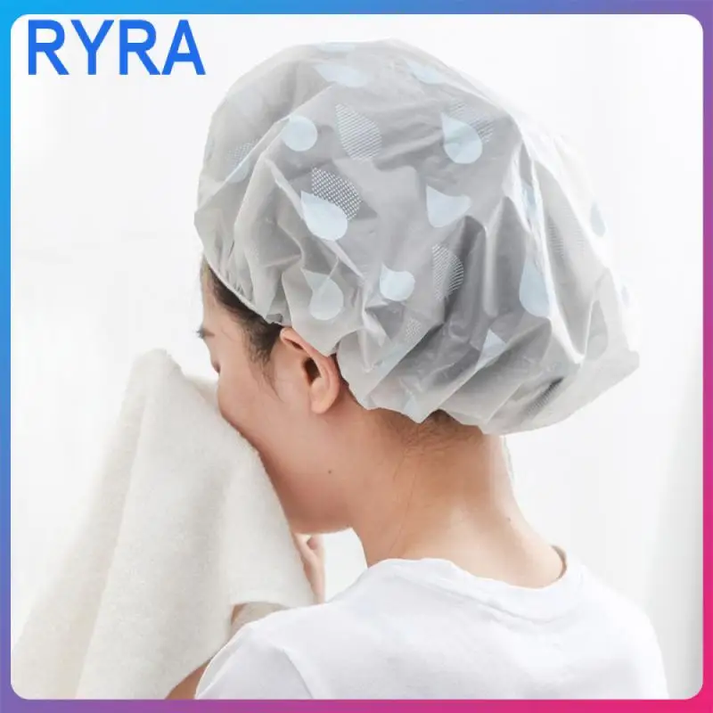 

Bath Hat Dust-proof Waterproof Oil Smoke Prevention Cap Thickened Portable Women Hair Cap Women Spa Hair Salon Supplies New 1pc