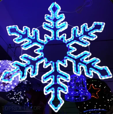 

Outdoor Holiday Lighting Waterproof Led Christmas Tree Hanging 2D Snowflake Christmas Decoration Light