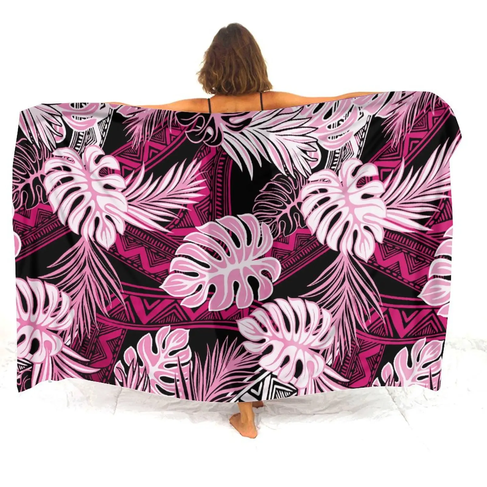 Полинезийское пальто с цветочным принтом саронг гибискус цветочный узор