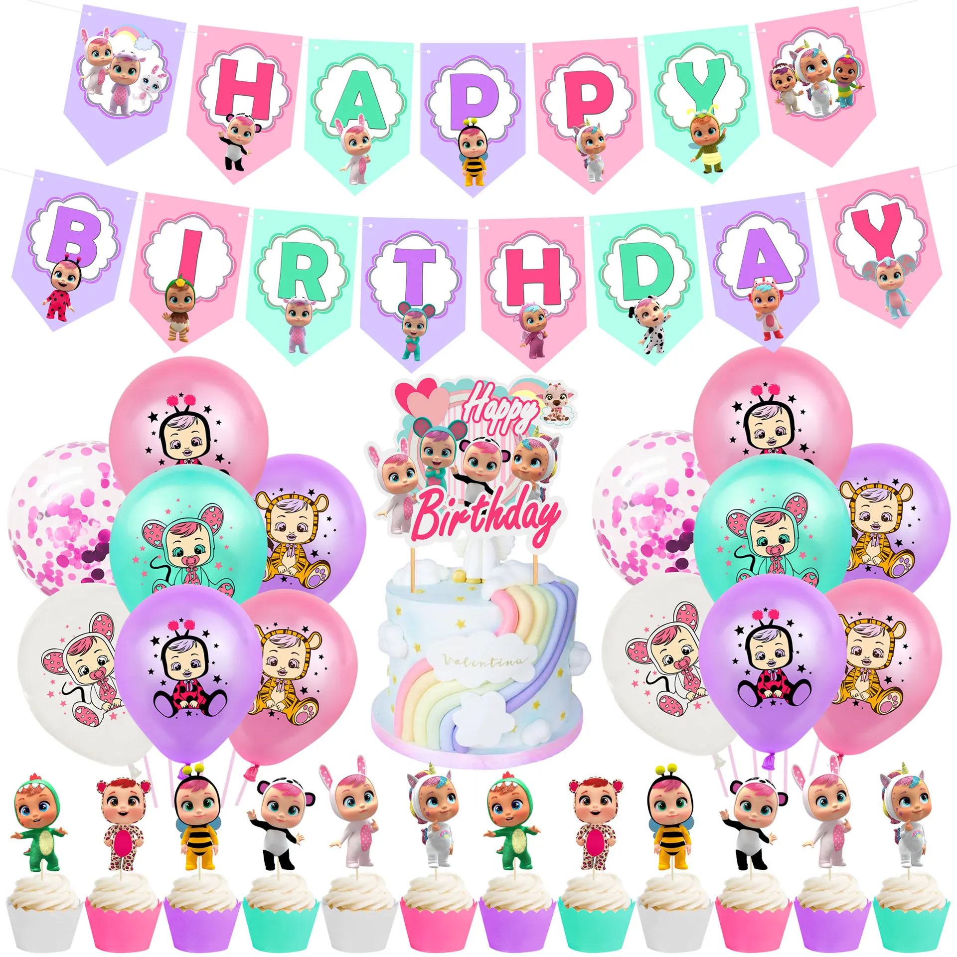 Воздушные шары, для дня рождения девочек, 1 набор