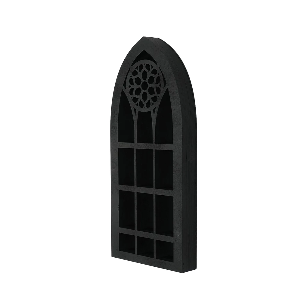 

Black Gothic Church Display Shelf - Festive Ambiance For Home Decoration Storage Is Convenient