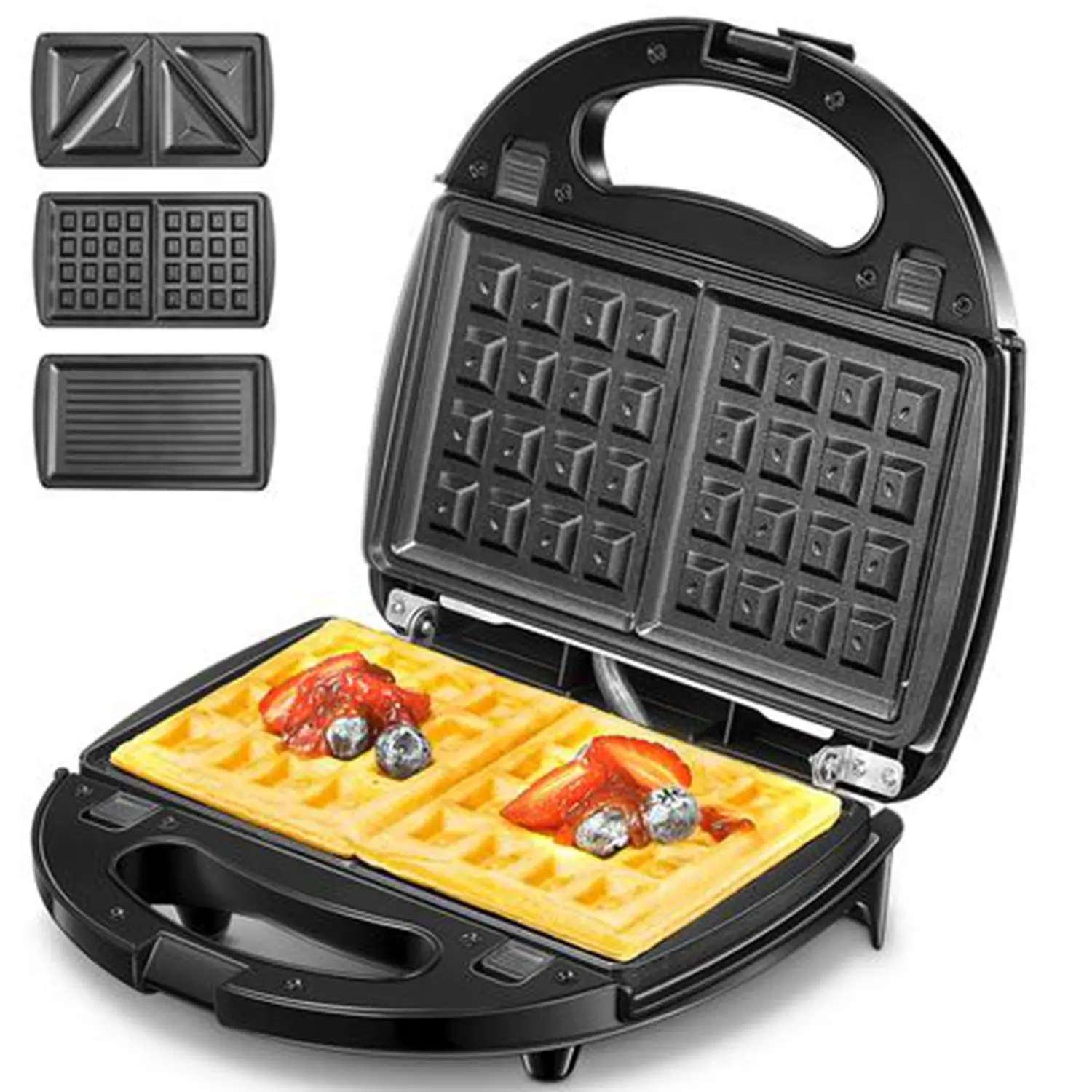 

AICOK Sandwich Toaster 3 In 1 Waffle Baking Sandwich Maker with 3 Non-stick Plates