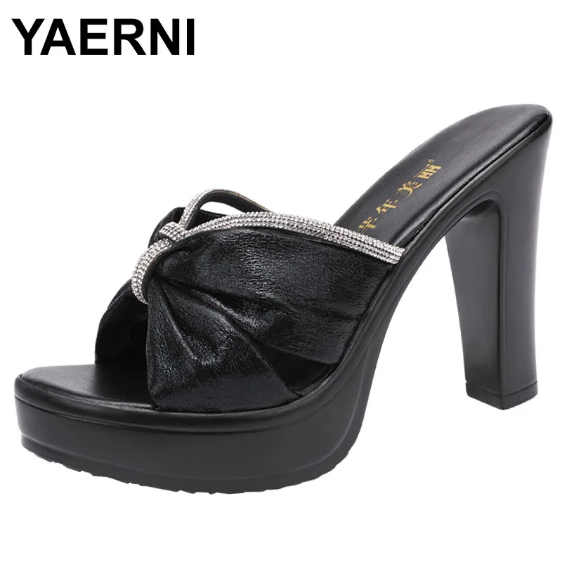 

2023 Summer Peep Toe Platform High Heels 10cm Slippers Black Gold Non-slip Women Wedding Shoes Designer Sandals Comfortable