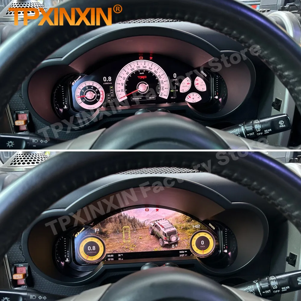 Фото Цифровая приборная панель Linux для Toyota FJ Cruiser 2008-2023: Автомобильный ЖК-дисплей, цифровая панель приборов, Carplay №2