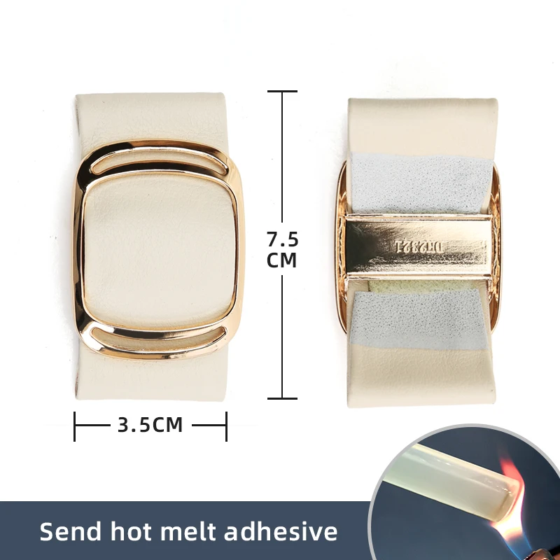 Bow Metal Decorative Shoe Decora Flower DIY Self-adhesive Women's Shoes Leather High Heels Buckle Single Shoe Accessories Buckle