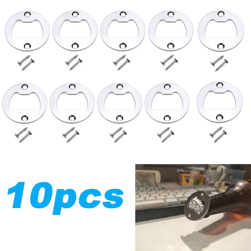 

2023NEW Tools Round Bottle Opener 40mm Iron Wine Beer Opener Wall Hanging Bottle Openers With Screws Kitchen Gadgets Accessories