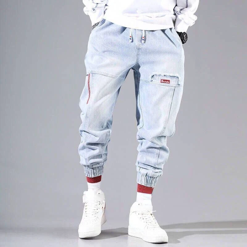 New Streetwear Hip Hop Cargo Pants Men's Jeans Elastic Harun Joggers In Autumn and Spring Men ClothIng