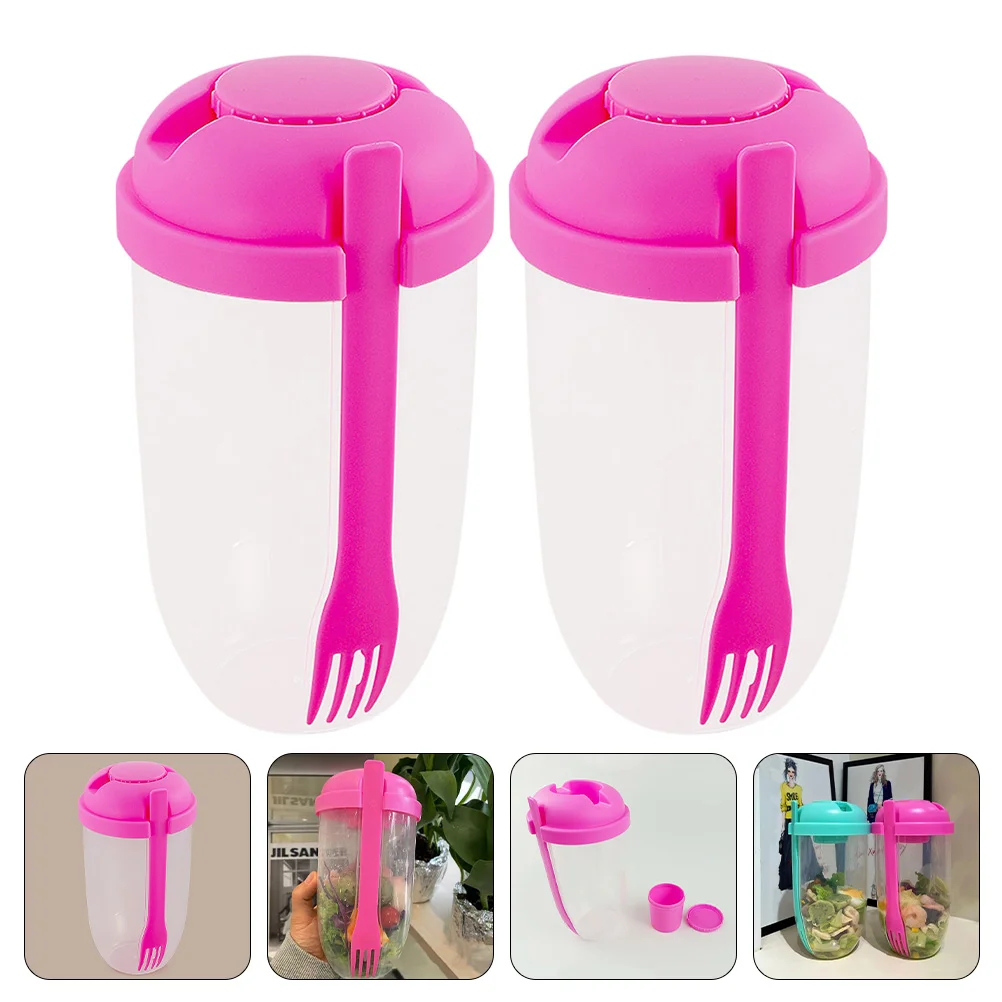 

Cups Salad Shaker Portabledressing Containergo Vegetablelid Multi Purposes
