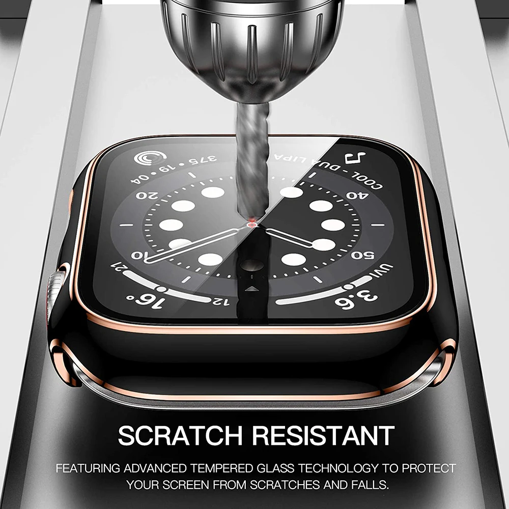 Glass + Cover For Apple Watch Case 45mm 41mm 44mm 40mm Two Color Screen Protector Bumper iWatch Series 8 7 6 SE 5 4 3 42mm 38mm