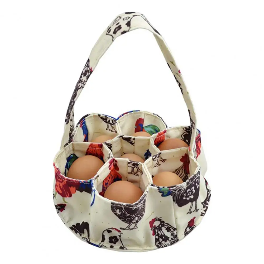 

Easter Egg Bag Durable Canvas Egg Collection Basket 7-pocket Storage Bag for Hen Duck Goose Eggs Ideal Housewife Supplies Pigeon
