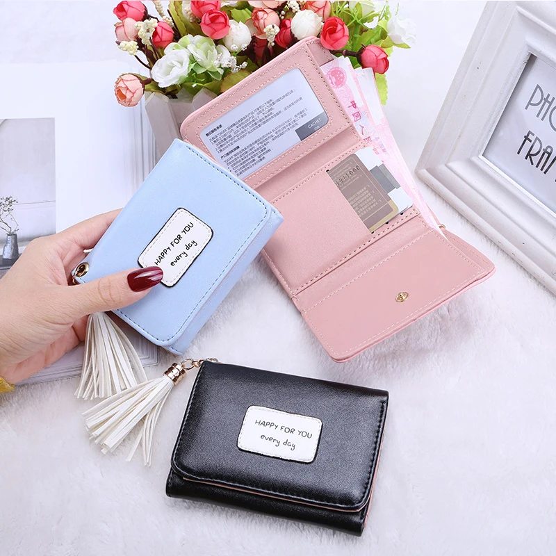 

Fashion Women Wallets Leather Female Purse Mini Hasp Solid Multi-Cards Holder Coin Short Wallets Slim Small Wallet Hasp