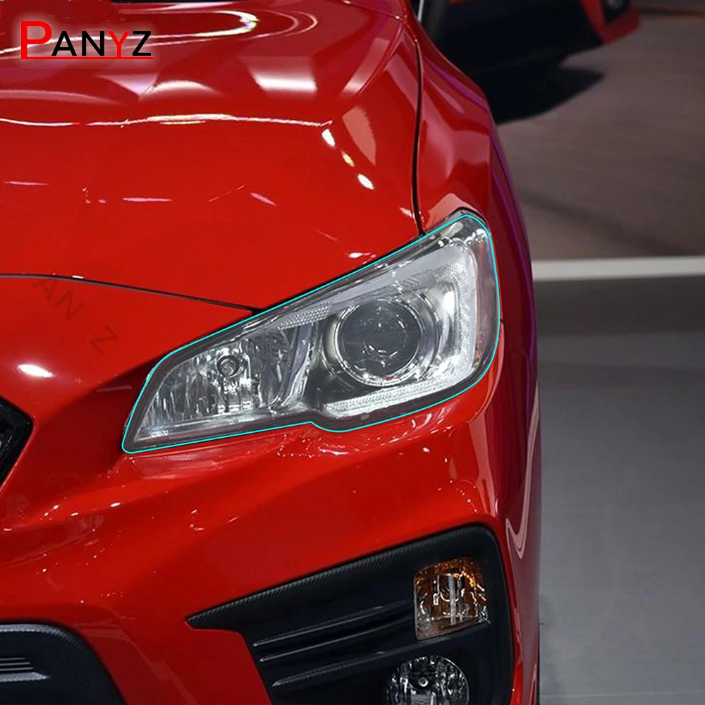 Аксессуары для Subaru WRX 2015-on, 2 шт., защитная пленка для автомобильных фар, лампы для восстановления дыма, черно-прозрачная наклейка из ТПУ