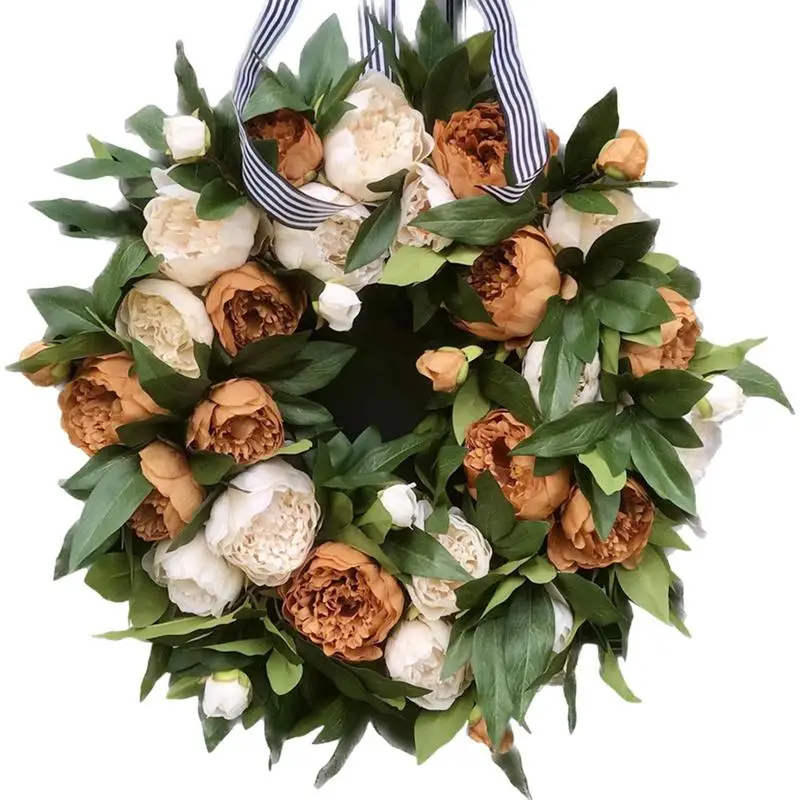 

Front Door Wreath Simulation Flower Wreaths Door Sign For Spring/Summer Home Wall Porch Indoor/Outdoor Holiday Party Decor