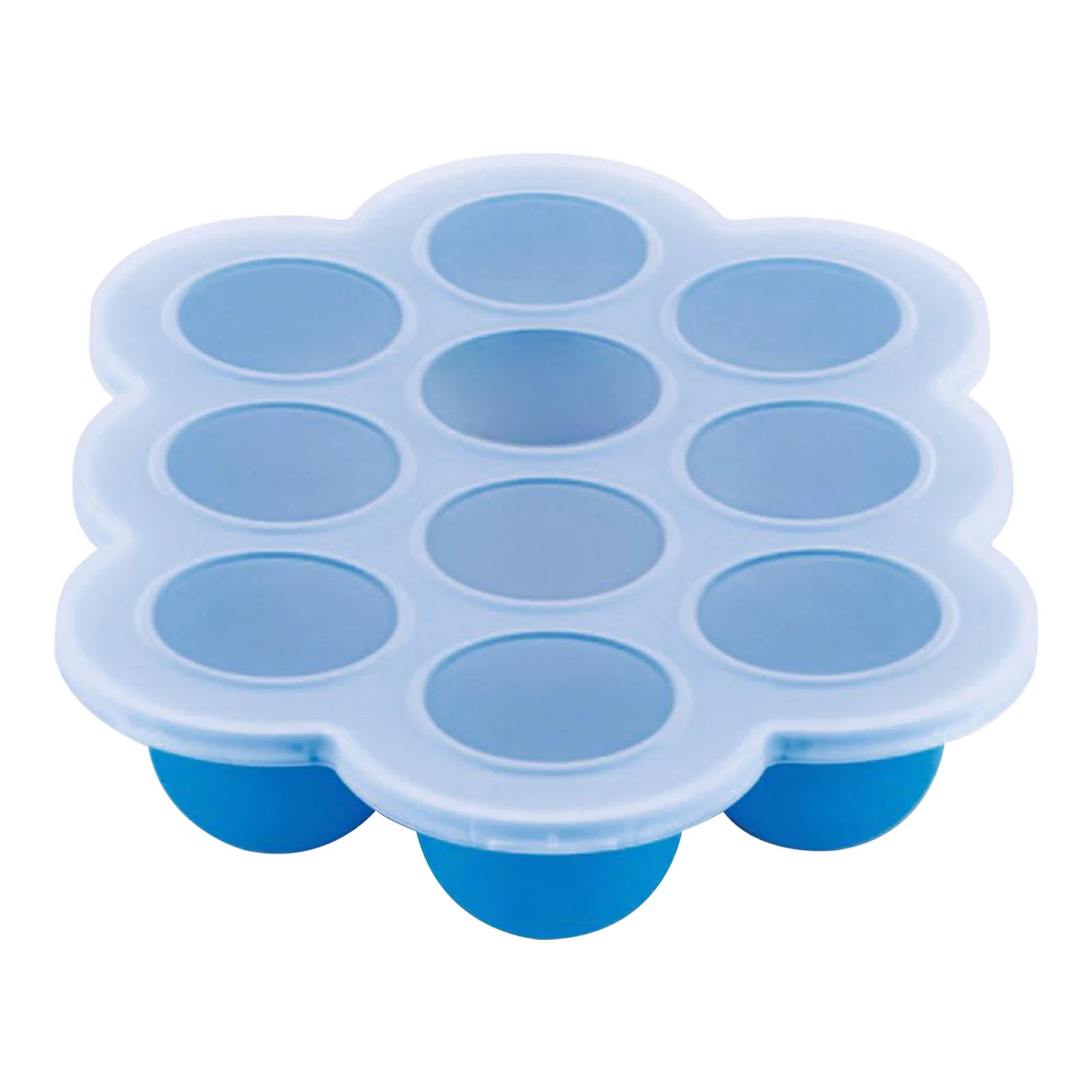 

Vegetable Fruit Baby Food Freezer With Clip On Lid Soft Silicone 10 Grids Breast Milk Multipurpose Easy Clean Universal Ice Mold
