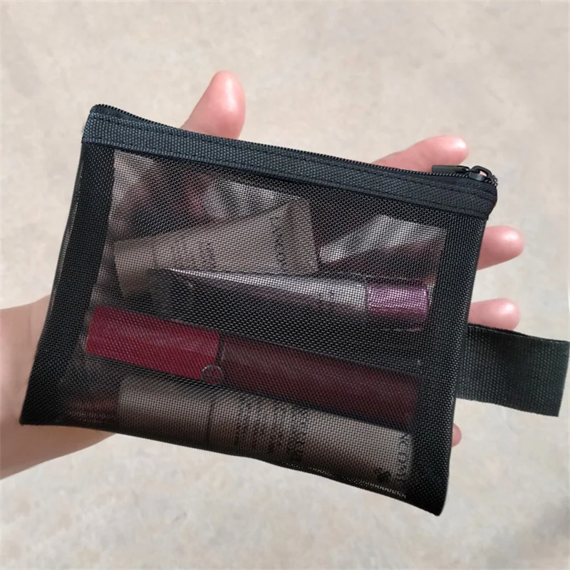 

Transparent Mesh Makeup Pouch See Through Organizer Storage Bag Toiletry Wash Bags Make Up Women Travel Cosmetic Bag