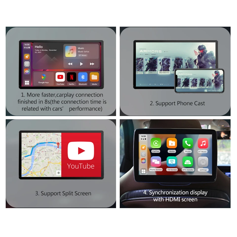 Новый беспроводной интерфейс Android Android11 CP 308 CarPlay AI Box Для Chevrolet Equinox Cruze Malibu XL 2018 2019