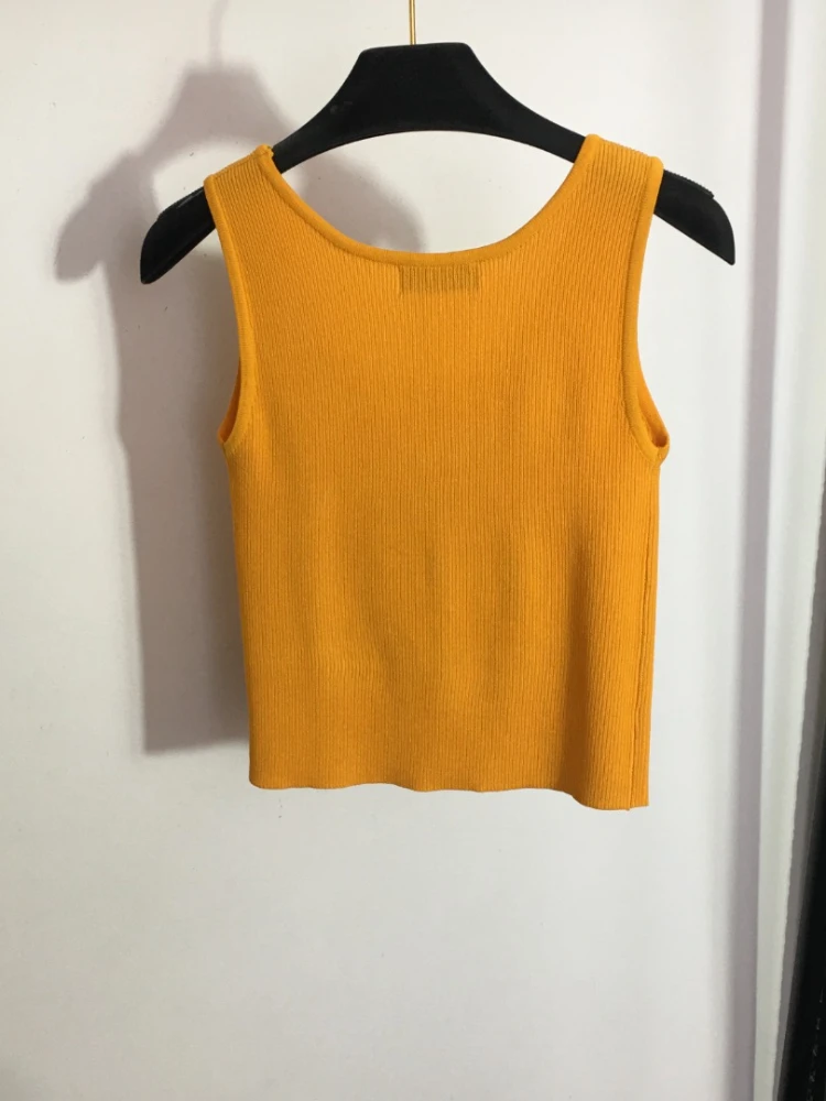 

2023 Casual Pure Color Classic Knitted Crop Top Women Tank Tops Vest Sleeveless Streetwear Sporty Fitness Tanks Female Blusas