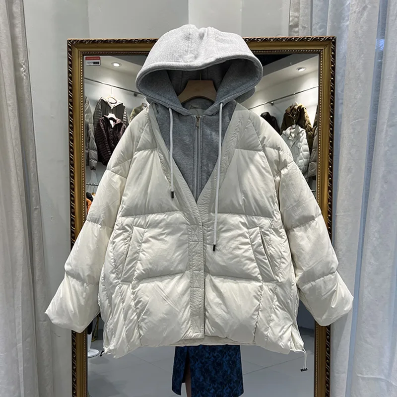 

Винтажная женская короткая зимняя пуховая куртка, новинка 2023, парка с капюшоном, двойное корейское пуховое пальто, Свободное пальто, женская одежда для хлеба