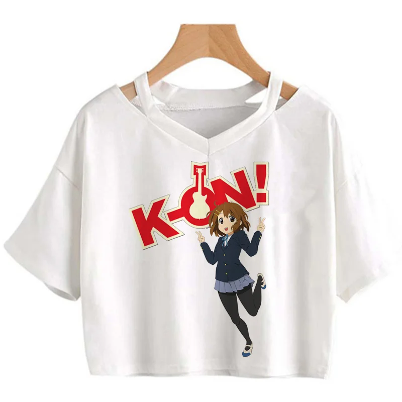 

k-on t-shirt female casual white harajuku 2022 tumblr crop top harajuku kawaii