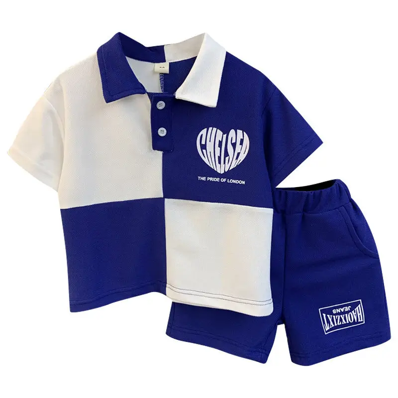 Boy Summer Clothing Polo Shirt Suit 2022 New Baby Short Sleeve Clothes Children's Korean Style Children's Clothing Fashion