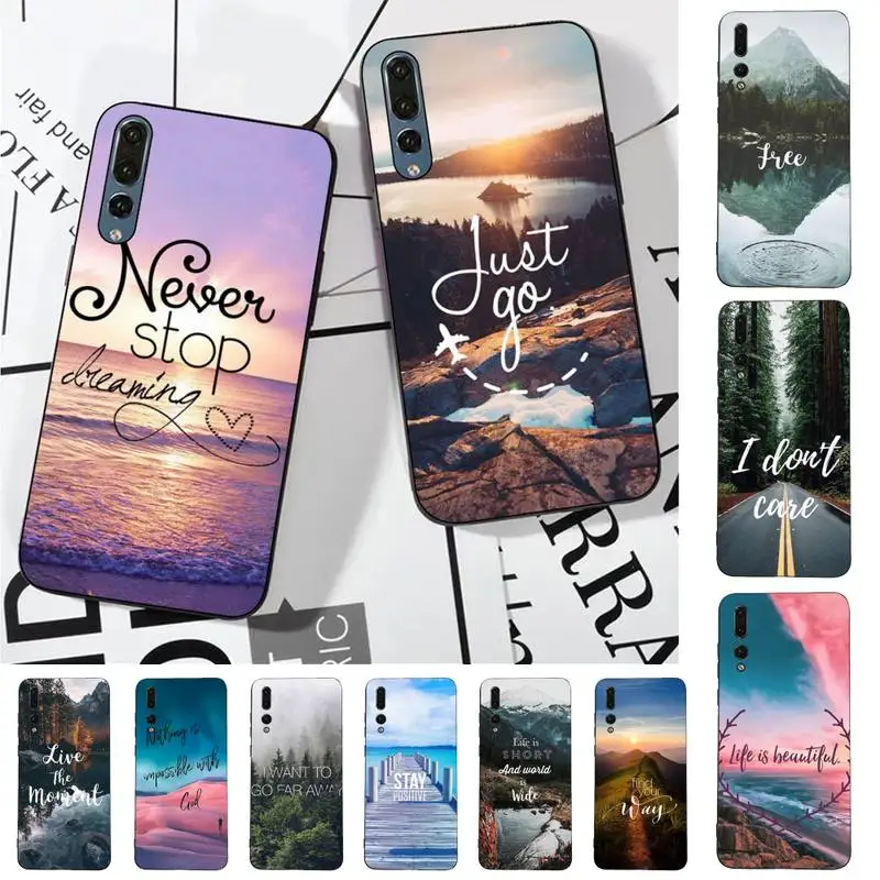 

Travel Forest Mountain Sea Beach Phone Case for Huawei P30 40 20 10 8 9 lite pro plus Psmart2019