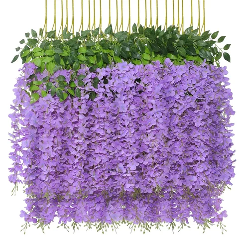 Искусственная глициния OLOEY, шелк, 12 шт.