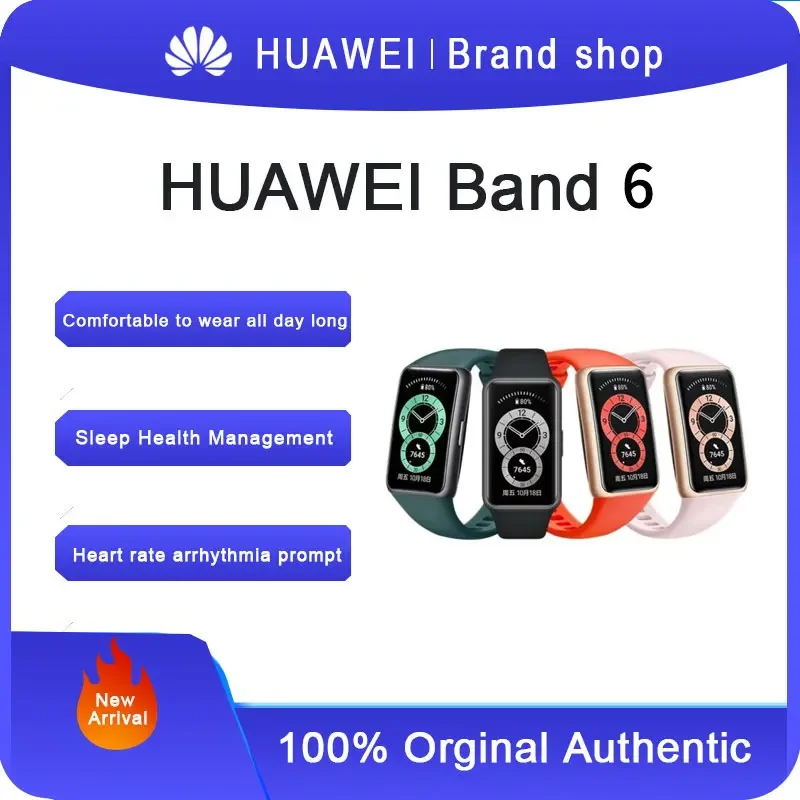 Смарт-браслет Huawei Band 6 мониторинг кислорода в крови напоминание о сердечном ритме